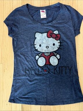 Sanrio Hello Kitty Navy Blue Tee with Red Bow